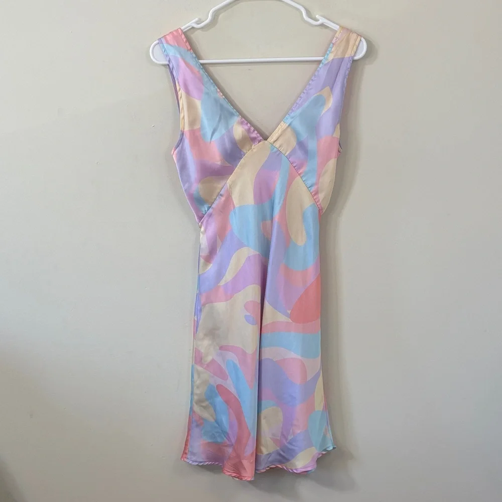 Peppermayo Audrey Vintage Slip Dress Pastel Wave Size 4 - Picture 5 of 10